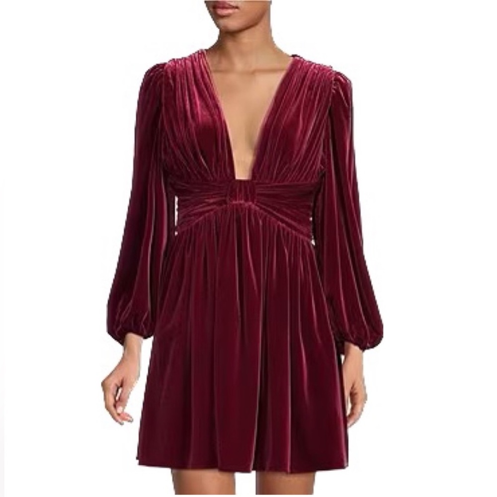 NEW Gianni Bini “Mariah” Burgundy Velvet Dress NWT